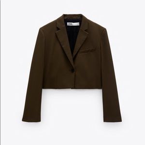 Zara khaki cropped blazer